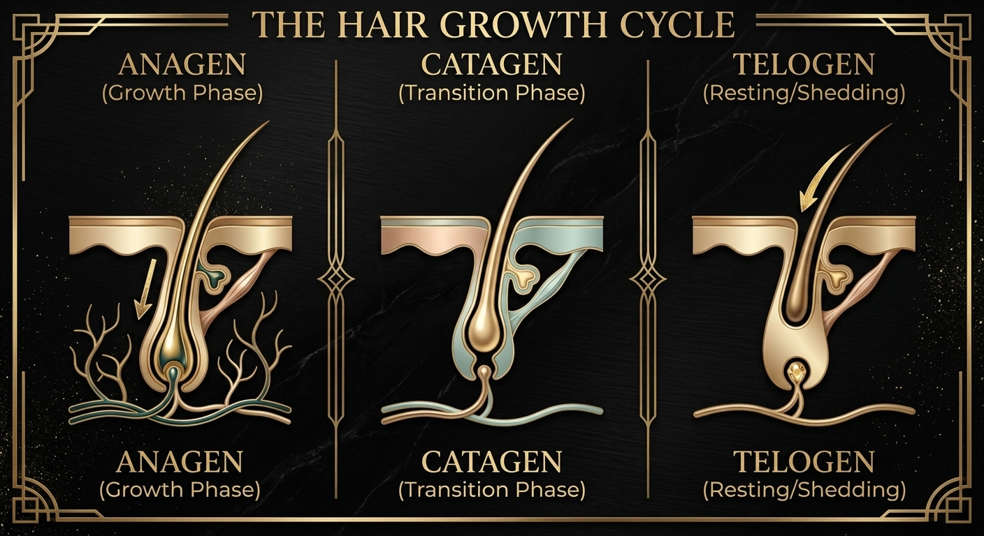 Hair Growth Cycle Phases - Anagen, Catagen, Telogen